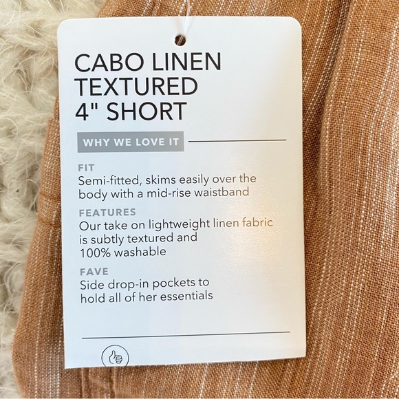 Athleta Cabo Linen Textured 4” Shorts - Picture 5 of 7